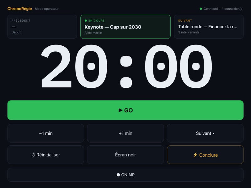 Le mode opérateur sur tablette : gros boutons au pouce
